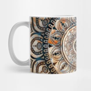 Fluid Art Design - Flip Cup Technique - Brown Mandala Mug